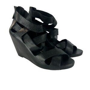 Dolce Vita Heels Sandals Womens 10 Black Leather Open Toe Strappy‎ Criss Cross